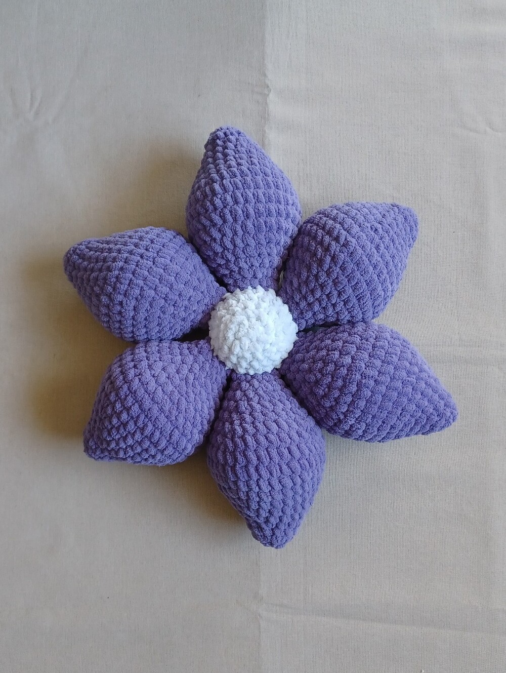 Handmade Crochet Flower Decorative Pillow